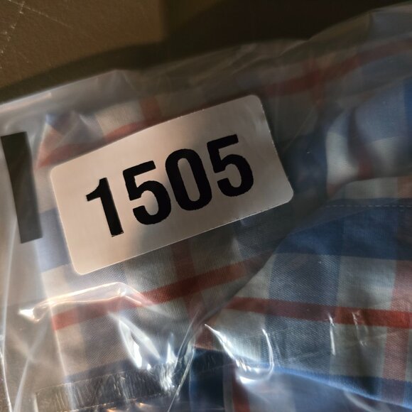 Original Penguin Shirt Mens Medium Blue Button Up Plaid Classic Fit Lightweight - Picture 7 of 7